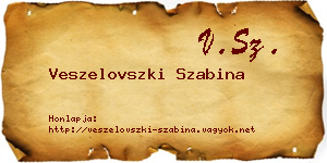 Veszelovszki Szabina névjegykártya